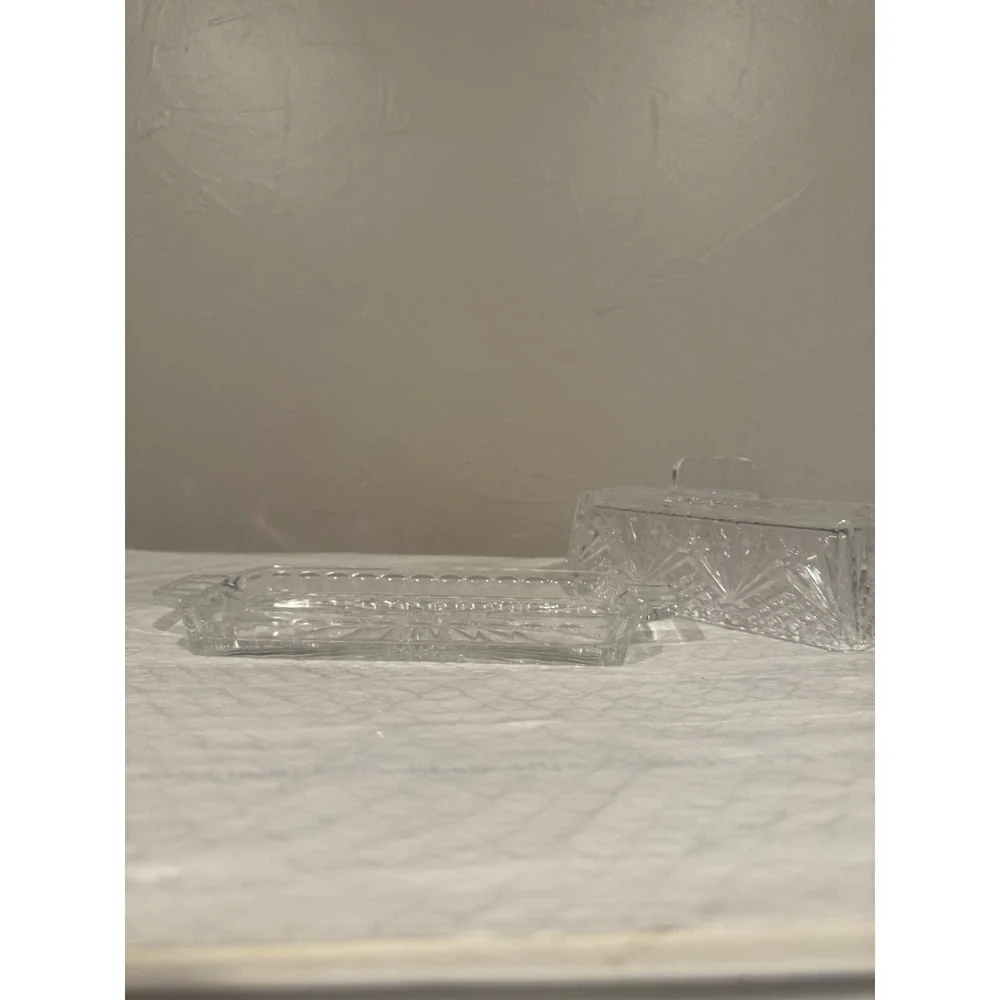 Waterford Butter Dish Unisex OS Clear Excellent Crystal Starburst Cut Glass